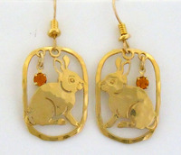 Bunny with Crystal  Earrings