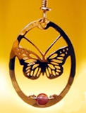 Butterfly w/Amethyst Bead Pendant on a Chain