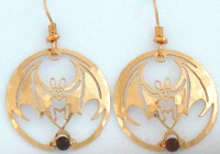 Bat with Round Bead Earrings