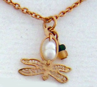 Spring Dragonfly Pendant on a Chain