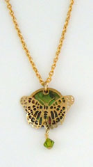 Butterfly Pendant on a Chain with Paua Shell and Swaro Crystal