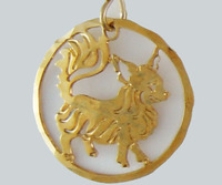 Long Hair Chihuahua Pendant on a Chain