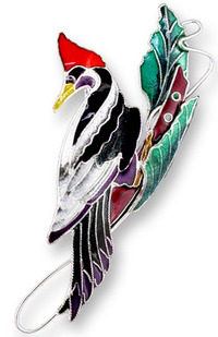 Ivory-Billed Woodpecker Pin or Pin/Pendant on a Chain