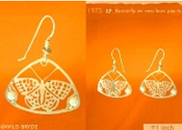Butterfly Earrings with 2 Faux Pearls each