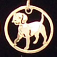 Beagle Pup in a Hoop Pendant on a Chain
