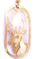 Elk Portrait Pendant on a Chain