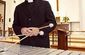 The Rev. Norm Freeman includes a vibe performance Sunday during his service at St. George's Episcopal Church in Laguna Hills.
