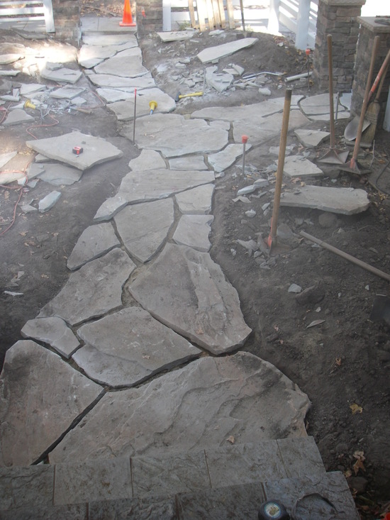 rustic flagstone path