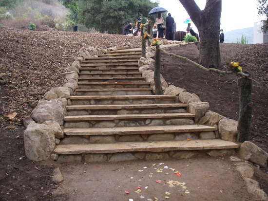 flagstone and sandstone stairs