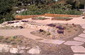 DG patio and sandstone terrace walls
