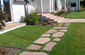 Buffalo grass & flagstone path