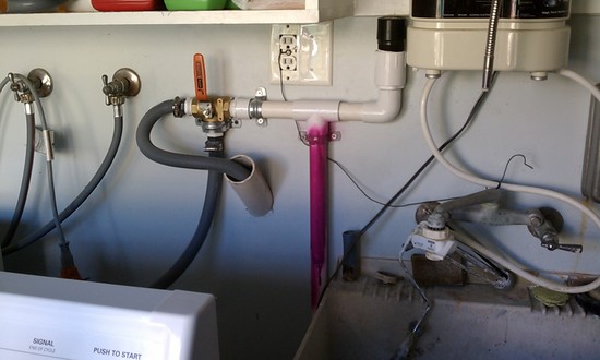 Laundry 2 Landscape 3-way valve installed