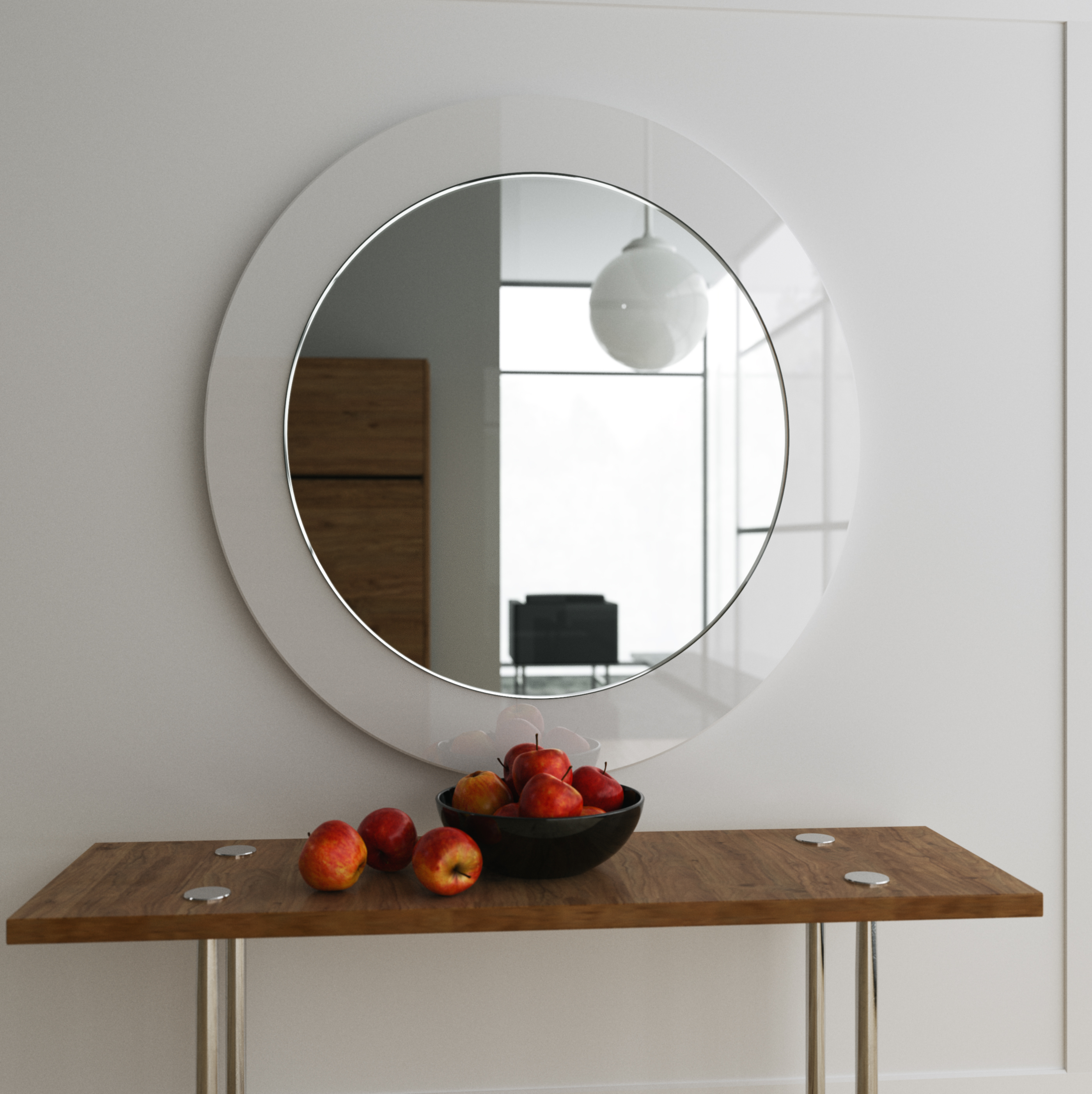 White Glass Mirror