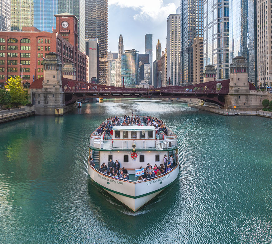 The Chicago Architecture Foundation Center River Cruise aboard Chicago's First Lady