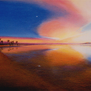Sunset_clearing__acrylic__card