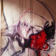 My_weakness-2009-blackpen_on_paper_card