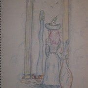 Old_sketch_maiden_and_vase_card