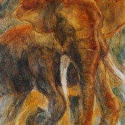 Elephant_on_textured_canvas_card
