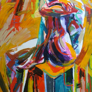 Knee_up_on_seat_abstract_card