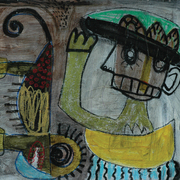 My_dog___friends__2004__80_x_79_cm__pastel__acrylic_on_paper_card