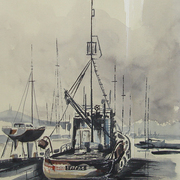 Moored_trawler_at_sozopol_sold_card