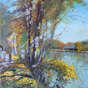 Bear_mountain__trees_by_the_lake__18x24_card