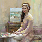 Lady_and_land_scape_card
