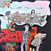 The_silent_watcher_and_the_wheel_of_reincarnations__2010__40_x_40cm__acrylic_on_canvas_card