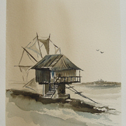 Sozopol_old_windmill_sepia_card