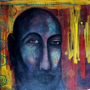 1-adam__36x39_inches___tempera_on_handmade_paper__-07_card