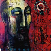 14_meditation--36x39_inches__temp_ra_on_handmade_paper__2007_card