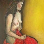 Antonio_cayanan-woman_in_red_2010_18x24_inches_oil_on_canvas_card