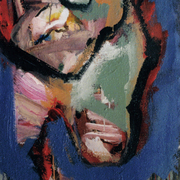 San_sebastiano_2005_-_olio_acrilico_e_bitume_su_iuta_-__cm_5_card
