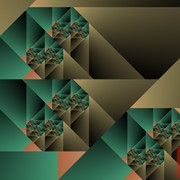 Optical_art_cubist_fractal_one_green_and_caqui_card