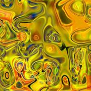 Genetic_art_melting_plastic_yellow_green_orange_card