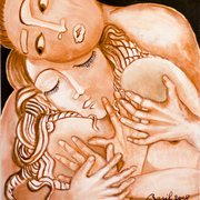 L_abbraccio_52x49_acrilico_su_legno_card