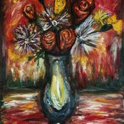 Flowers_on_a_red_table_card