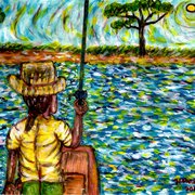 Woman_in_a_boat__fishing_card