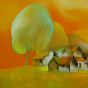 67_red_sky_over_the_village_card