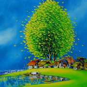 83_noon_in_village_card