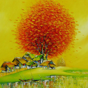 91_sunrise_in_village_card