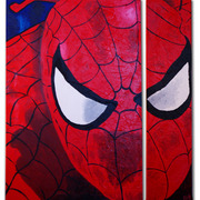 Spiderman_split-2009-acrylic_on_canvas_card