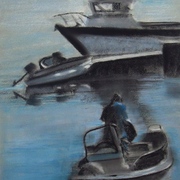 More_boats__12_x_20__pastel_card