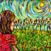 Sitting_near_a_row_of_roses_card