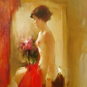 Nude_in_gold___red_36x30_in_card