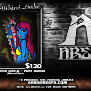 Arek---painting-for-sale--blue-bikini-babe---presentation_card