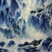Tee-lour-slu_waterfall_thailand-53x36cm_card