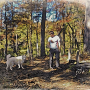 A_boy_and_his_dog_card