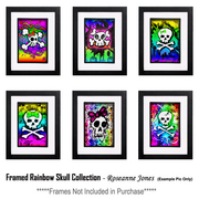 Rainbowskullscollectionframed_card