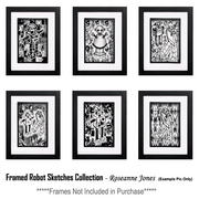 Robotsketchescollectionframed_card